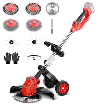800W Bürstenloser Rasentrimmer für Makita 18V Akku, inkl. Schneidedraht, Metallklingen & Unkrautbürste
